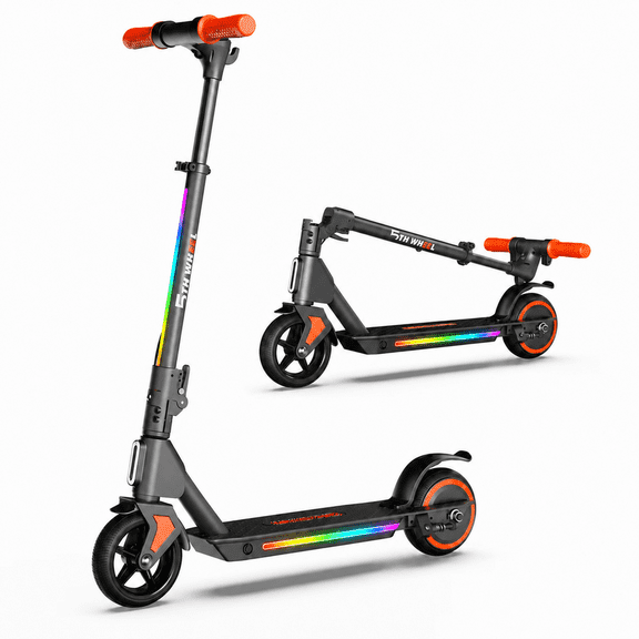 5TH WHEEL KS05 Kids Electric Scooter for Ages 8+, Foldable E Scooter with 130W Motor, Up to 10 MPH & 5 Miles Range, 3 Speed Modes, LED Display, Adjustable Height, UL 2272