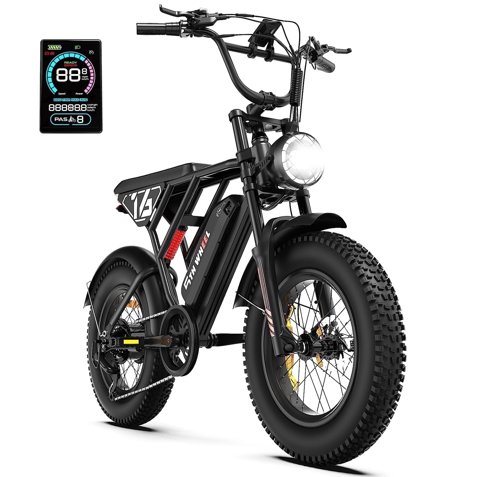 5TH WHEEL LB16 750W Electric Bike for Adults, 20" × 4 Fat Tire E Mountain Bikes, 48V 14.5Ah Removable Battery, Front Suspension, 7-Speed UL2849