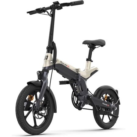 5TH WHEEL Tide 1 Folding Electric Bike for Adults, Torque Sensor Energy Recovery E-Bike with 3 Riding Mode, Pneumatic Tire Removable Battery City Urban Commuter Bicycle with Smart APP