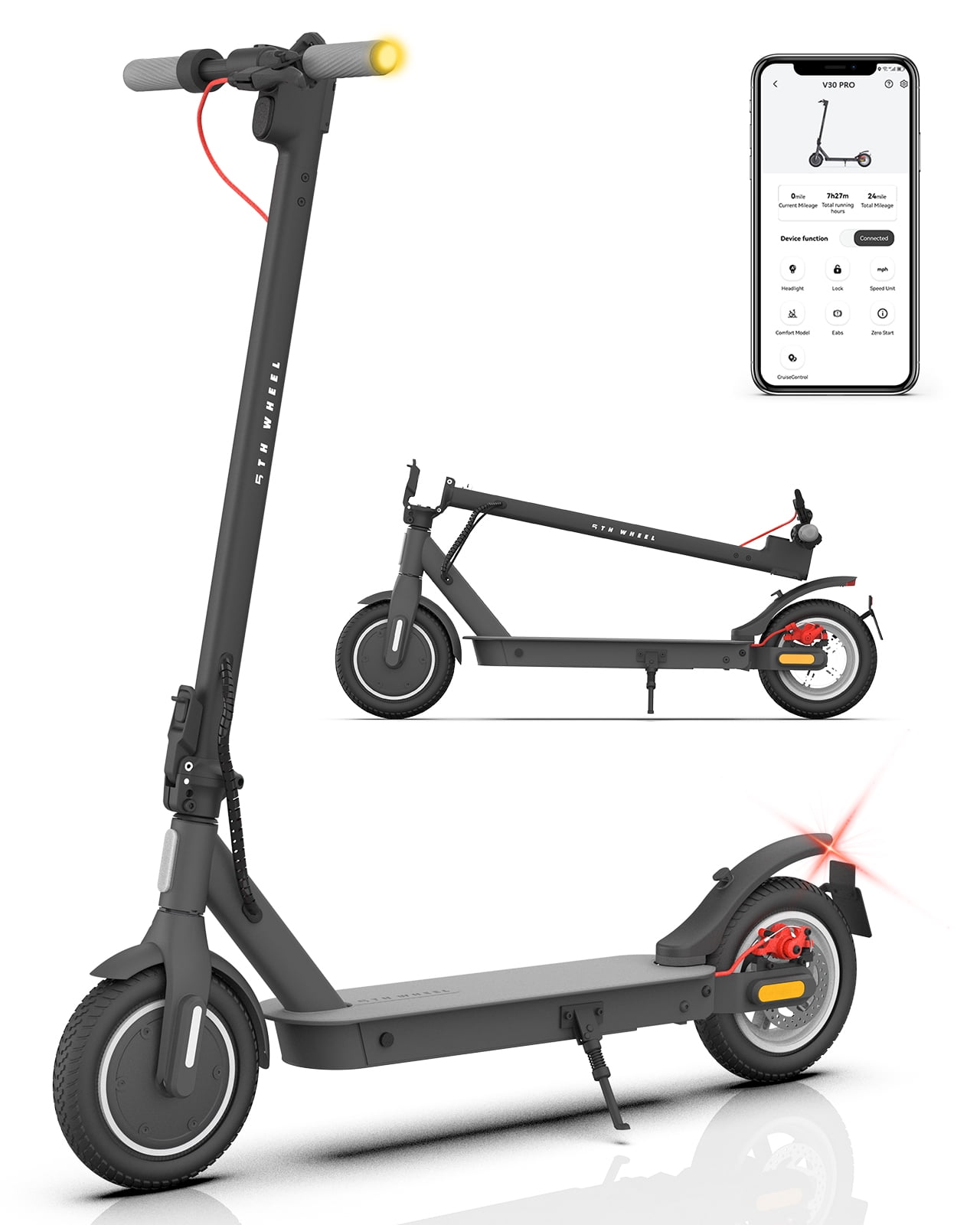 5TH WHEEL V30Pro Electric Scooter with Turn Signals, 10