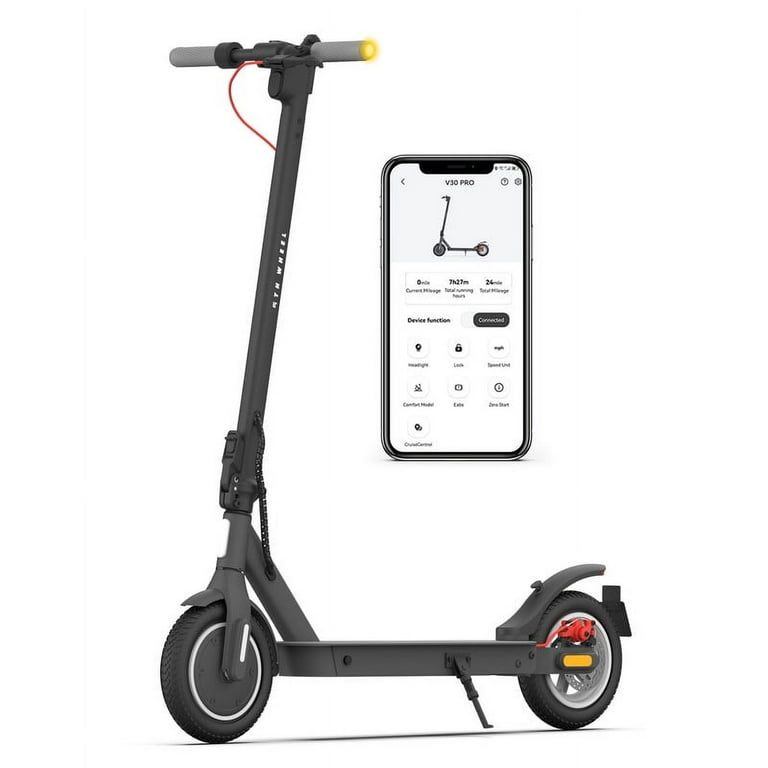 5TH WHEEL V30Pro Electric Scooter with Turn Signals, 10 Solid Tires, 350W  Motor, 19.9 Miles Range & 18 mph, Foldable Electric Scooter for Adults