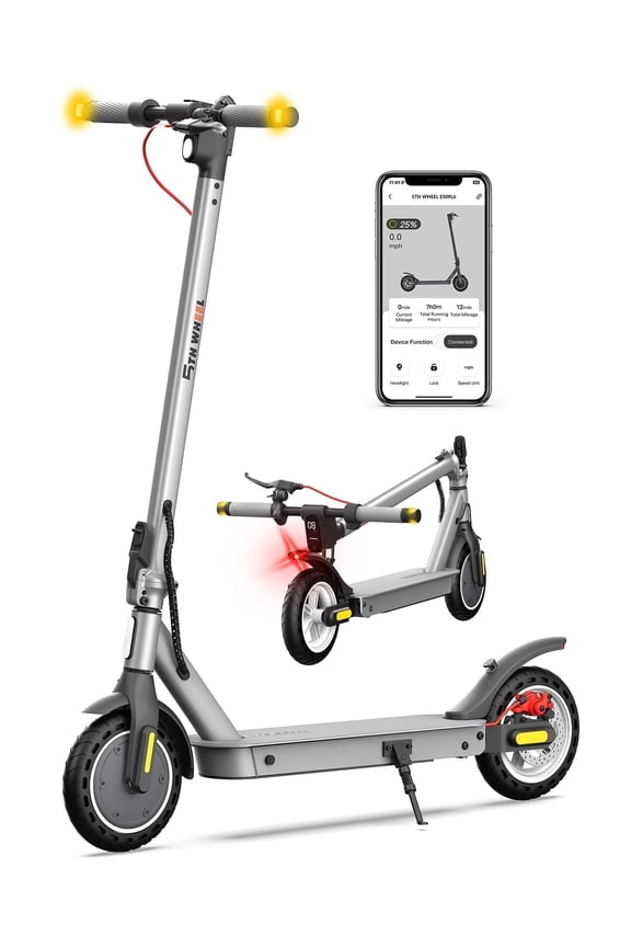 W09S 350W Electric Scooter with Turn Signal, 8.5” Solid Tires, 18mph & 20Miles Range, Folding Commuting E-Scooter for Adults with APP Control, UL 2272
