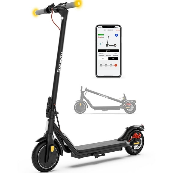 5TH WHEEL W16S 300W Electric Scooter with Turn Signal, 8.5 Solid Tires, 18mph & 12Miles Range, Folding Commuting E-Scooter for Adults with APP Control
