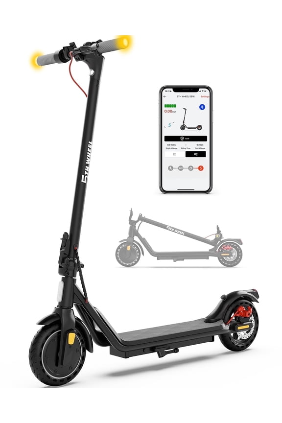 W16S 300W Electric Scooter with Turn Signal, 8.5” Solid Tires, 18mph & 12Miles Range, Folding Commuting E-Scooter for Adults with APP Control, UL 2272