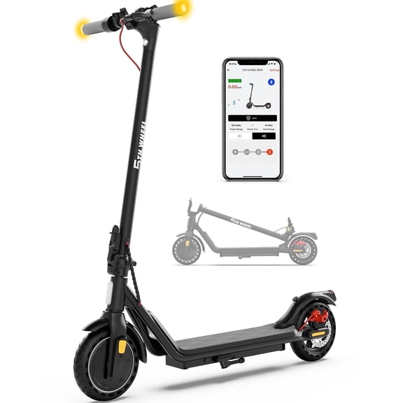 5TH WHEEL W16S 300W Electric Scooter with Turn Signal, 8.5 Solid Tires, 18mph & 12Miles Range, Folding Commuting E-Scooter for Adults with APP Control, UL 2272