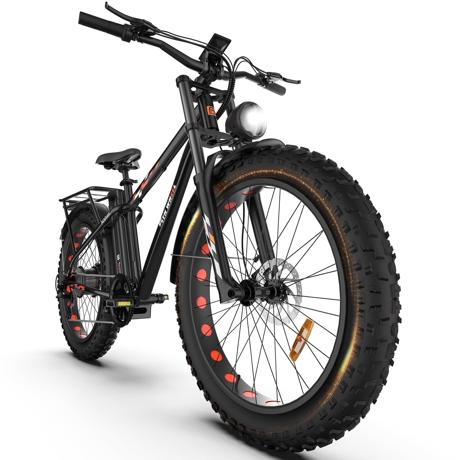5TH WHEEL W29B 26" x 4" Fat Tire Electric Bike, 750W Motor Adult Ebike with 48V 15Ah Removable Battery, Electric Mountain Bicycle with 7 Speed, UL2849
