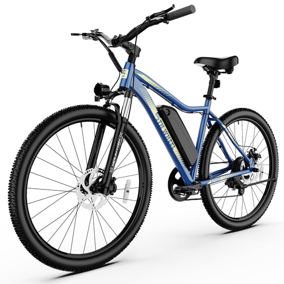 5TH WHEEL WPB17 Electric Bike for Adults, 500W Motor, 48V 10.4Ah Removable Battery with 7-Speed, 27.5" Tires, Commuting Mountain Ebike with LCD Display and Adjustable Stem, UL2849, Blue