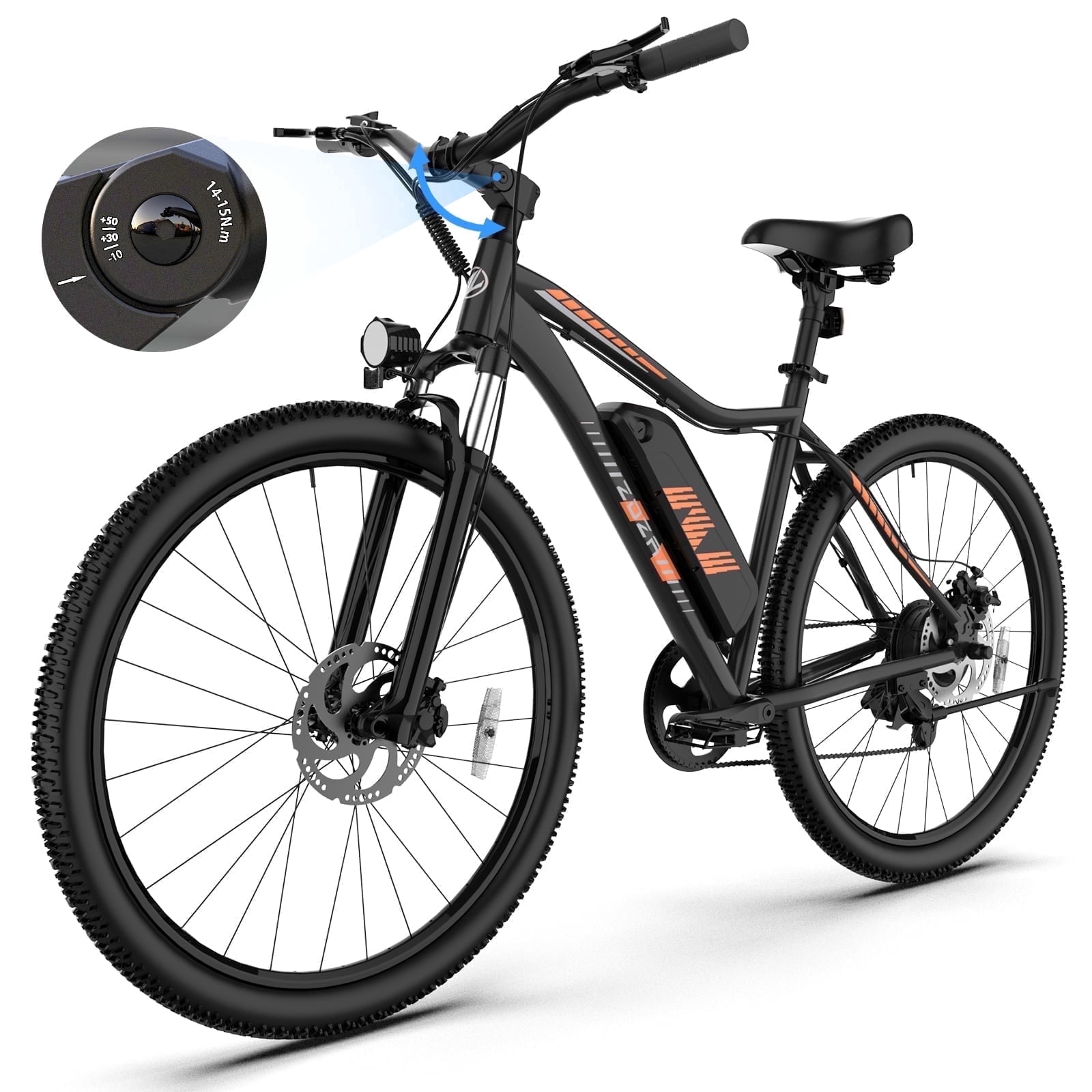 ZDZA 27.5'' Electric Bike for Adults, 1500W Motor 25MPH E-Mountain Bike,  48V 10.4Ah Removable, 7-Speed Ebike with Display UL2849