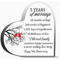 5Th Years Of Marriage Gift Wedding For Women Men,Acrylic Heart Keepsake For Teacher Colleague Boss Family And Friends