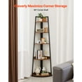 thumbnail image 1 of 5Tier Corner Shelf,70"Tall Corner Bookshelf with Metal Frame&Wooden Shelves,Industrial Corner Ladder Shelf for Living Room,Bedroom,Office,Rustic Brown, 1 of 6