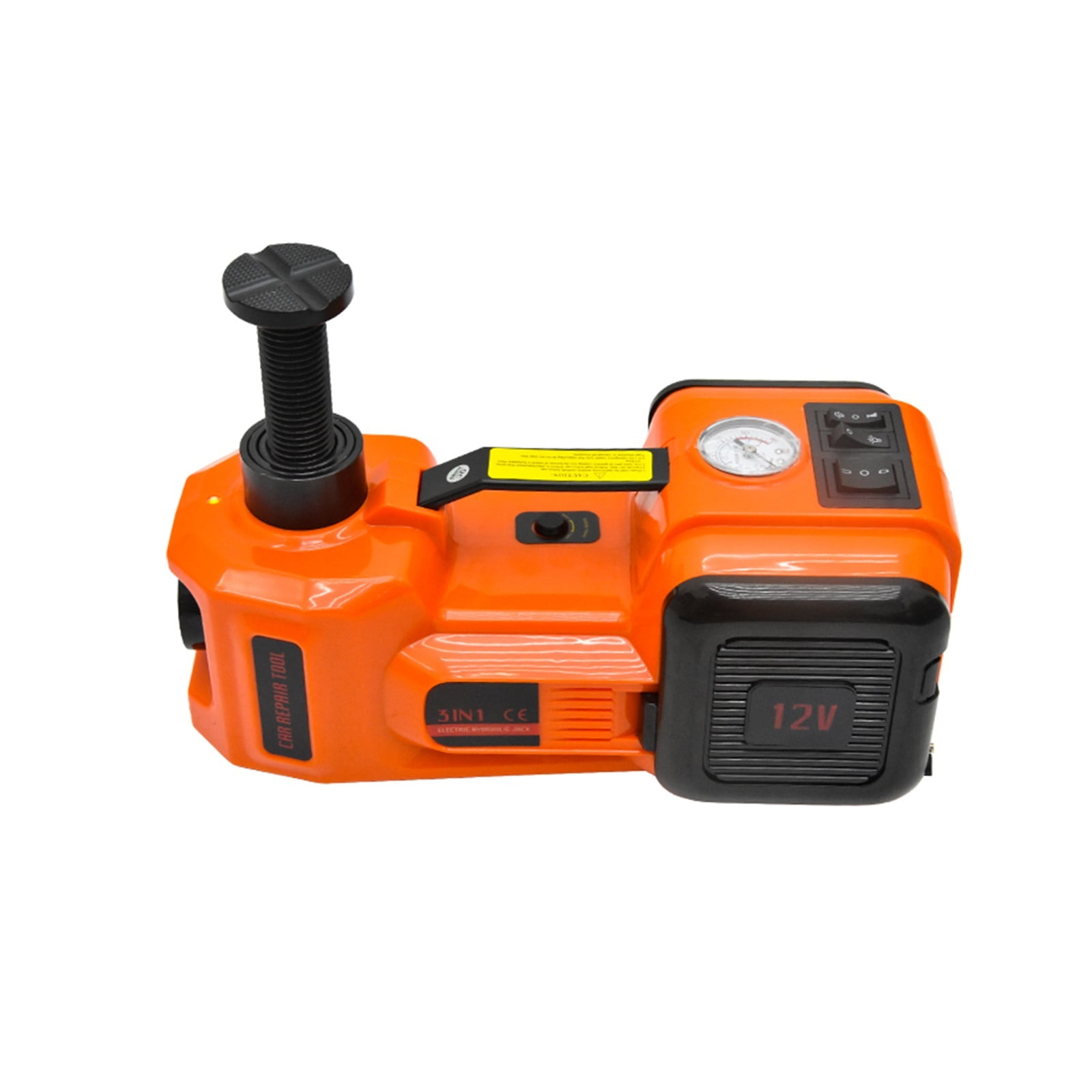 5Ton Lifting 45CM Electric Hydraulic Jack 3in1 Car Jack 150W DC12V Potable Tire Repair Tool With Inflator Pump Led Light Hammer ,Security