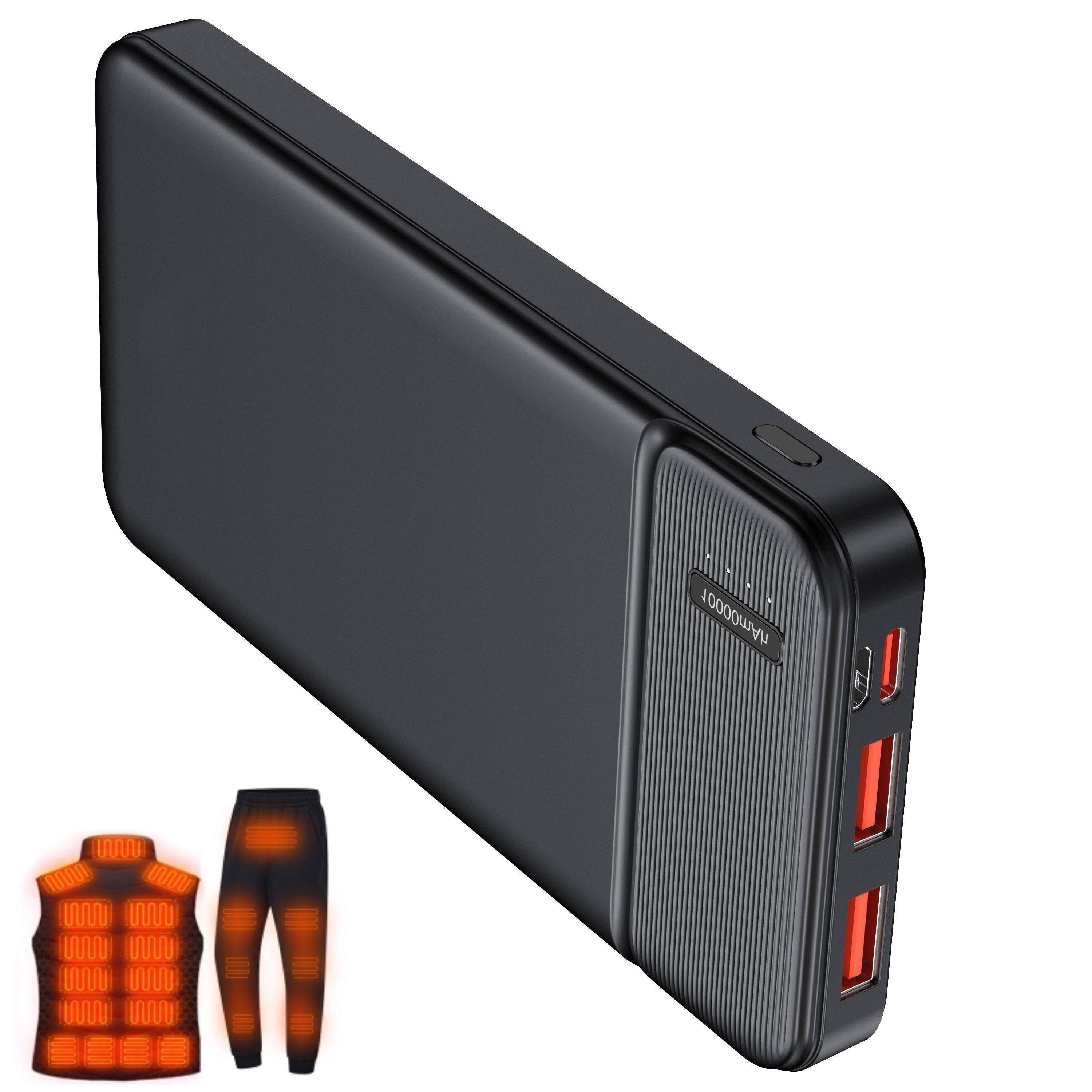 5V 10000mAh PD 22.5W Power Bank for Heated Jacket & Vest, Fast Portable Charger for Smartphones, Tablets, Heated Clothes - Lightweight High-Capacity Battery Pack