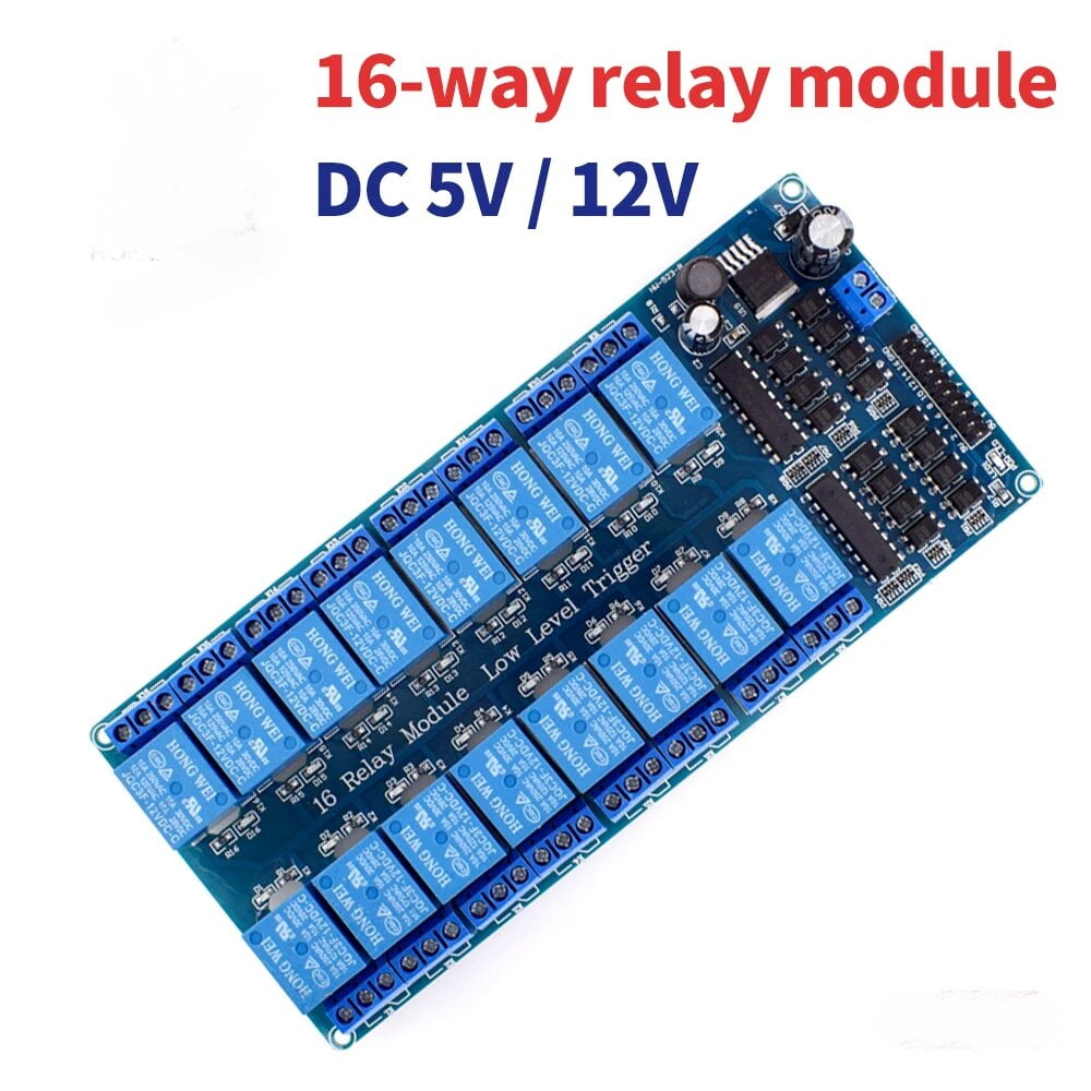 5V 12V 16 Channel Relay Module Smart Expansion Board W/ Optical Coupler ...