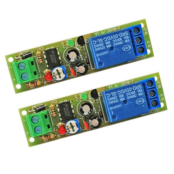 5V 12V Monostable Timer Relays Module With 0-60 Second Delay For Electronic Projects Automatic Switches Control 2 Pack
