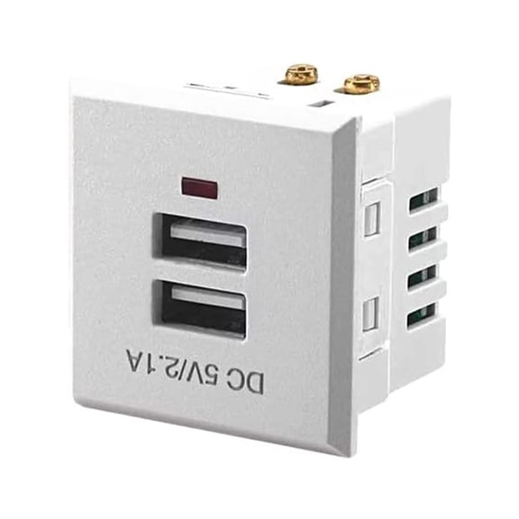 5V 2.1A Double USB Power Socket Embedded Double USB Desktop Receptacle Charging Module Outlet Replacement