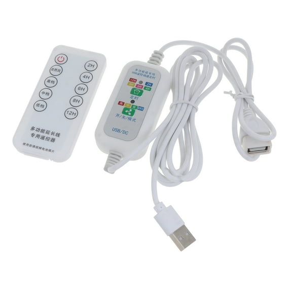 5V 200cm 4-speed Remote Control 2-12 Hour Timing Power Cable for USB Powered Desk Fan USB LED Light and more