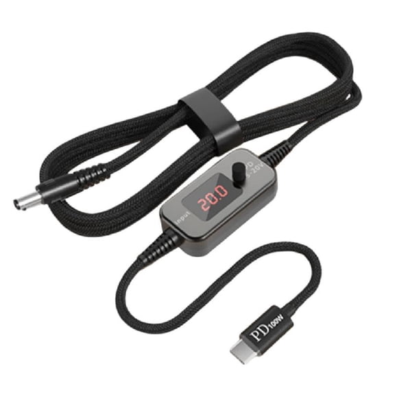 5V-20V Flexible Voltages USB C to DC5525 Adapter Cable 100CM Flexible Cord