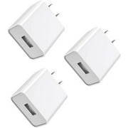 5V 2A AC/DC Power Adapter for WyzeCam, Wyze Cam Pan, Kasa Cam, Dropcam, Nest Cam, Furbo Dog, YI Dome Wireless IP Security Camera USB Wall Charger Cord(3 Pack)