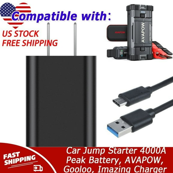 5V 2A Charger Compatible with Car Jump Starter 4000A Peak Battery, AVAPOW, Gooloo, Imazing
