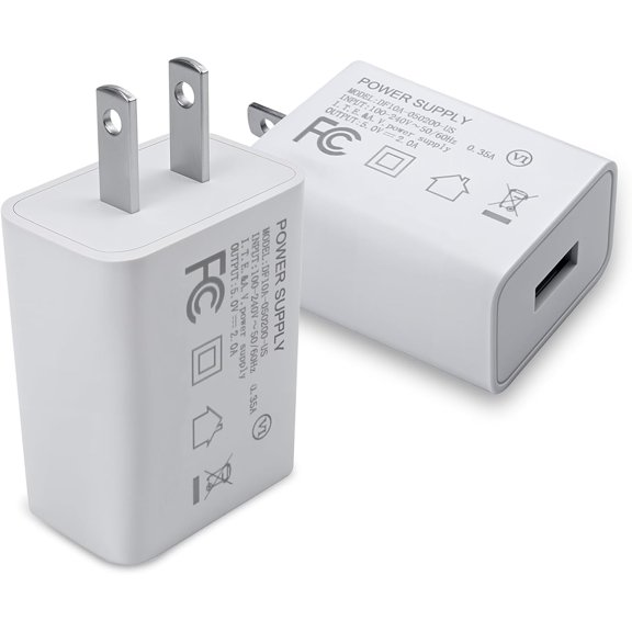 5V 2A Power Adapter UL Certified,USB Wall Charger Block Plug Box AC Fast Charging Cube Brick Home Travel Use for iPhone 13/14/15/16/17 Pro/Pro Max/Plus, XS/XR/X, Watch Series 8/7 2Pack