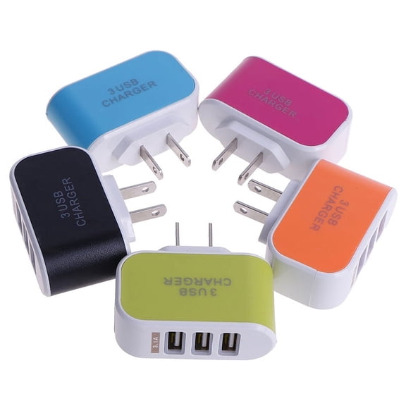 5V 3.1A Triple USB Port Wall Home Travel AC Mobile Fast Charger Adapter US Plug