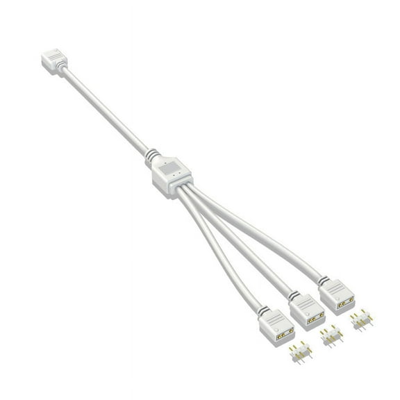 5V 3-Pin Extension Cable for Computer Motherboard 1 Hub Cable Connection Extension ARGB Splitter, White