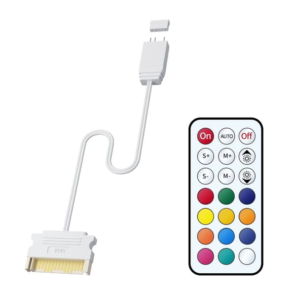 5V 3Pin ARGB Controller with 10 Lighting Mode 15Pin Power Compatibles for Computer Case Modding