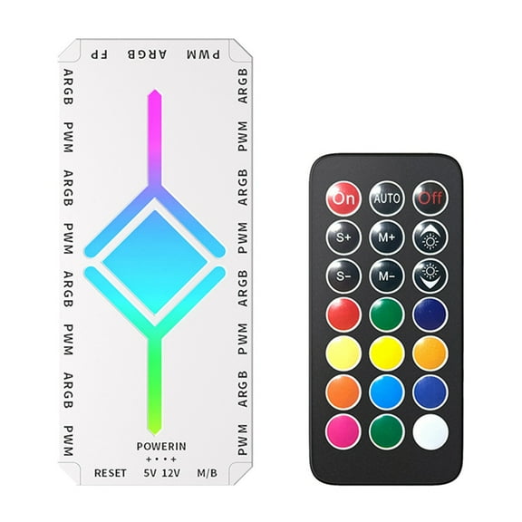 5V 3Pin ARGB Fan HUB Splitter Remote Controller with 4Pin PWM for PC Cooling SYNC CPU Cooler LED Light Strip White