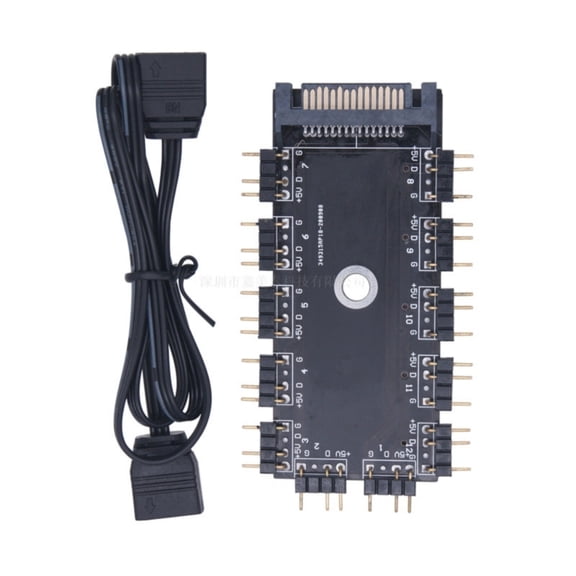 5V 3pin RGB LED Hub SATA Power Cable Splitter for Desktop Lighting Management Compatible for Various Motherboards