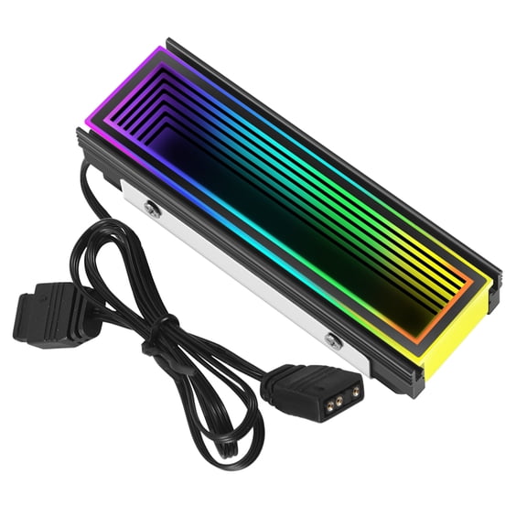 5V ARGB Sync Computer 2280 SSD M2 Radiator PC RGB M.2 Nvme Cooling Heatsink Solid State Drive Cooling Radiato A,1 * M2 SSD Heatsink,Black