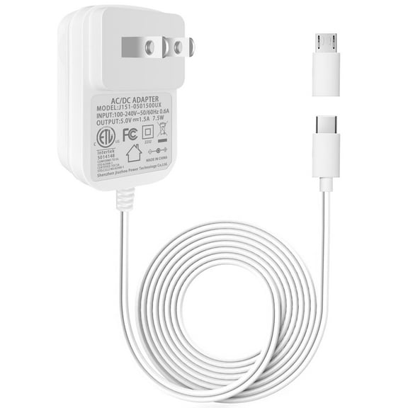5V Android Charger Cord White, 5V Type-C Micro USB Charger for Android Smart Phone Tablet Xbox PS4 MP3 Power Bank Motorola Baby Monitor Walkies Flashlights Night Light USB Lamp