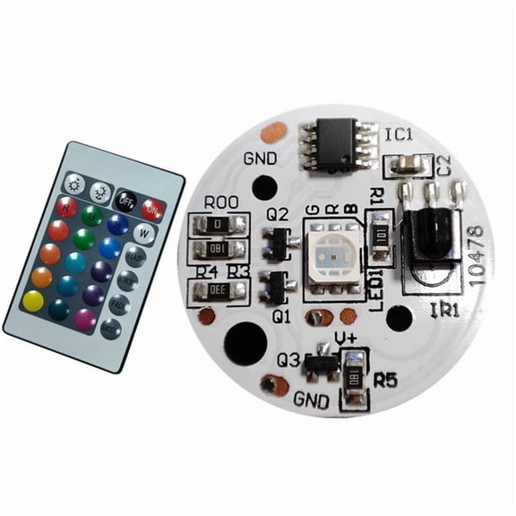 5V Low Voltage LED Lights Plate Color RGB Lamp Board 3W Colorful Gradient Source IR 24-Key Wireless Remote Switch