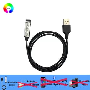 5V Mini RGB LED Strip Controller, 3-Key USB 4-Pin Dimmer For 3528 5050 Constant Voltage RGB Lights