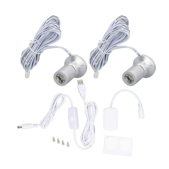 5V Mini Spotlight Set With Dimmer, Adjustable Brightness, Long Cable, Perfect For Art Collectibles