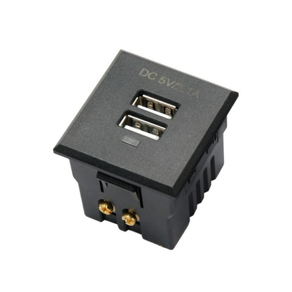 5V Outlet Embedded Dual USB Plug Receptacle Power Socket
