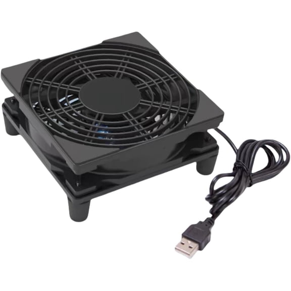5V Quiet Dual USB Cooling Fan 120mm with 1200mm Cable,38CFM Airflow Cooling for Router, Computer, Mac Mini, PlayStation, Rack DIY Audio Video Network Cabinet Server Cooling Project