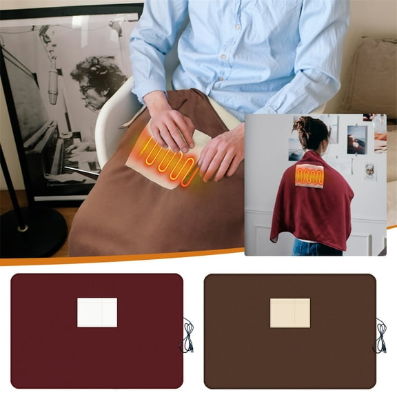 5V USB Car Heating Blanket Dual Temperature Settings, Portable 35x24 Inch Electric Throw for Vehicle Office Use, Energy Saving Fast Heating Fleece Blanket for Winter Travel Camping RV Emergency Kit