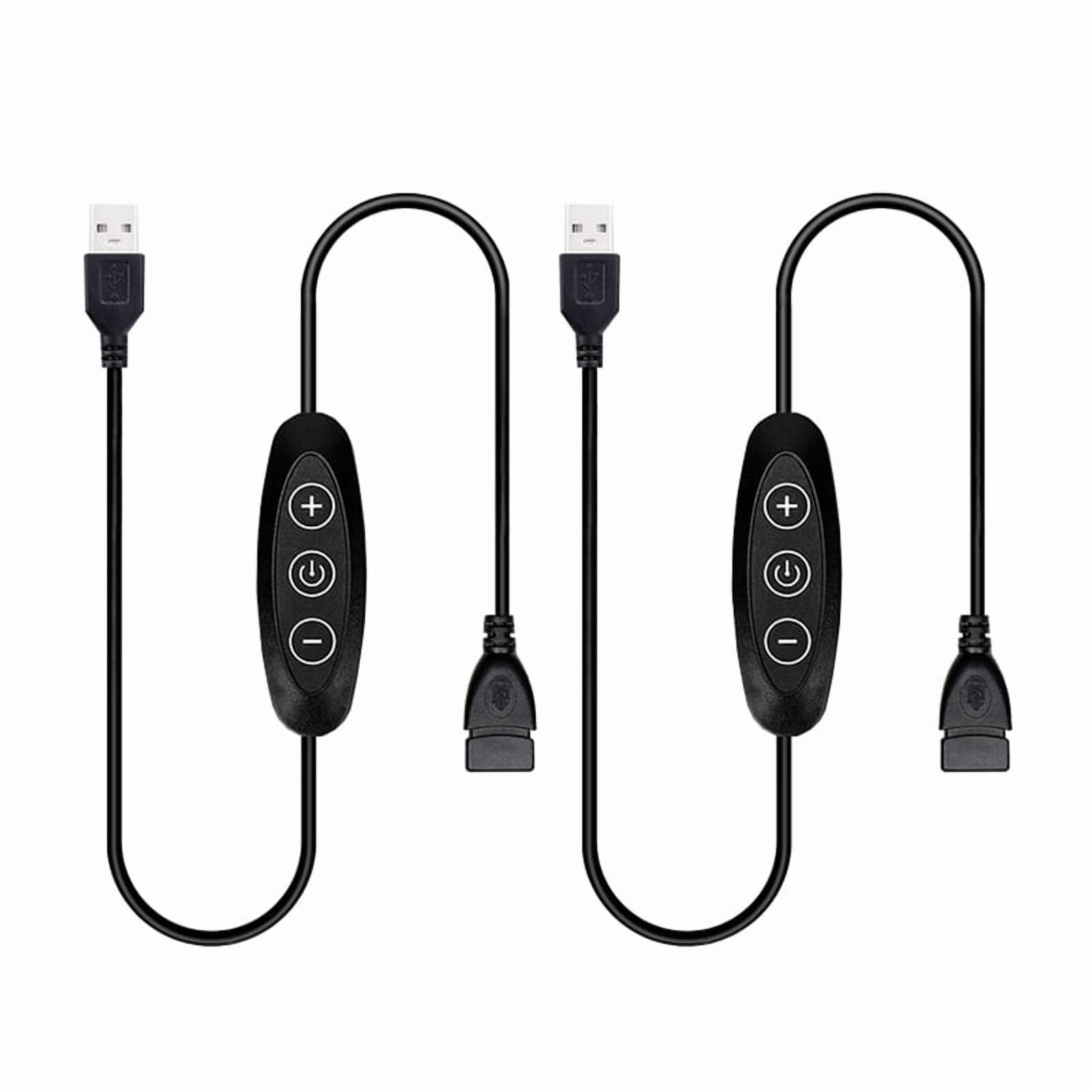 Usb Dims 5V USB LED Dimmer Switch, 10-Speed Dimming, Female to Male, 2 Pack USB ...