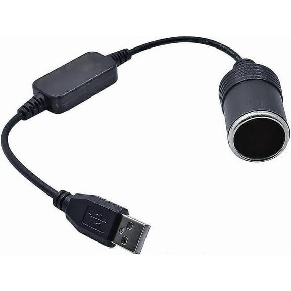 5V USB A Male to 12V Car Cigarette Lighter Female Socket Converter for Car Cigarette Lighter Driving Recorder DVR Dash Camera GPS (Below 8W), 30cm/12i