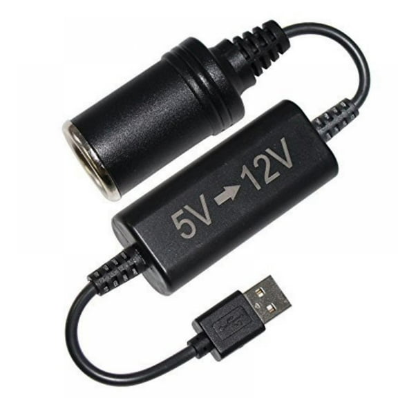 5V USB Port To 12V, Boost Converter Adapter Wired Car Cigarette Lighter Socket Power Cord Transformer Cable