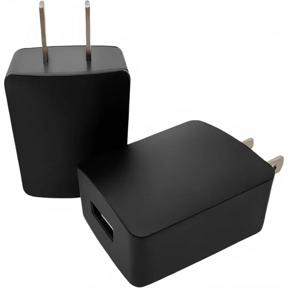 5V2A Power Adapter Plug for Wall Outlet -UL Certified, Black, 2pcs, 10W USB Charger Block for Cell Phones, Tablets, Earphones, Power Banks, Smart Wearables, Toys and More Electronic Gadgets