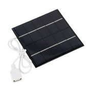 5W 5V Poly line Solar Panel Charger with USB for Outdoor for Camping Power Bank, Portable 3.94x3.94 Inch Black Module