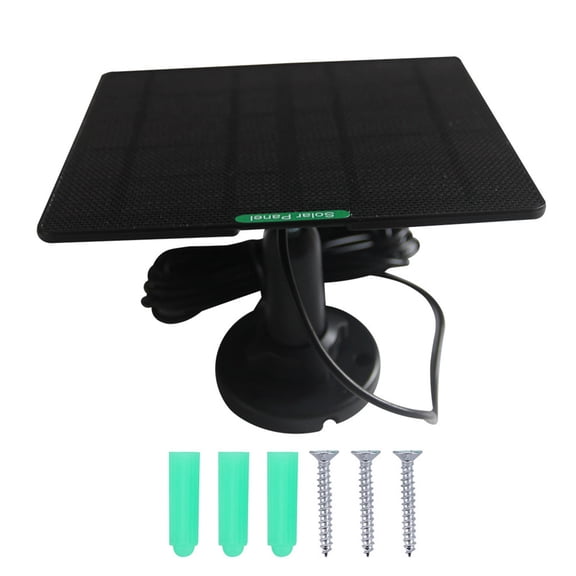5W 5V Solar for Outdoor Cameras with DC3.5 Port, Weatherproof Bracket & Overcharge
