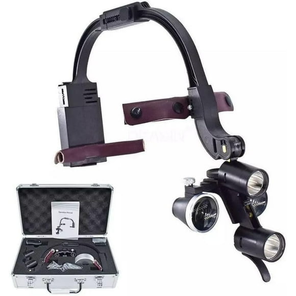 5W Dental Loupes with Light - Portable LED Headlight with 2.5X Magnification Binocular Loupes for Dentist Surgical Lab Equipment 2bdent
