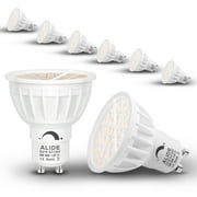ALIDE Dimmable GU10 Led Bulbs, 50W Halogen Equivalent, 4000K Neutral White Flood Wide Angle 120 Deg,AC120V GU10 5W Led Bulbs for Floodlight Track Recessed Accent Ceiling Lighting,500lm,6Pack