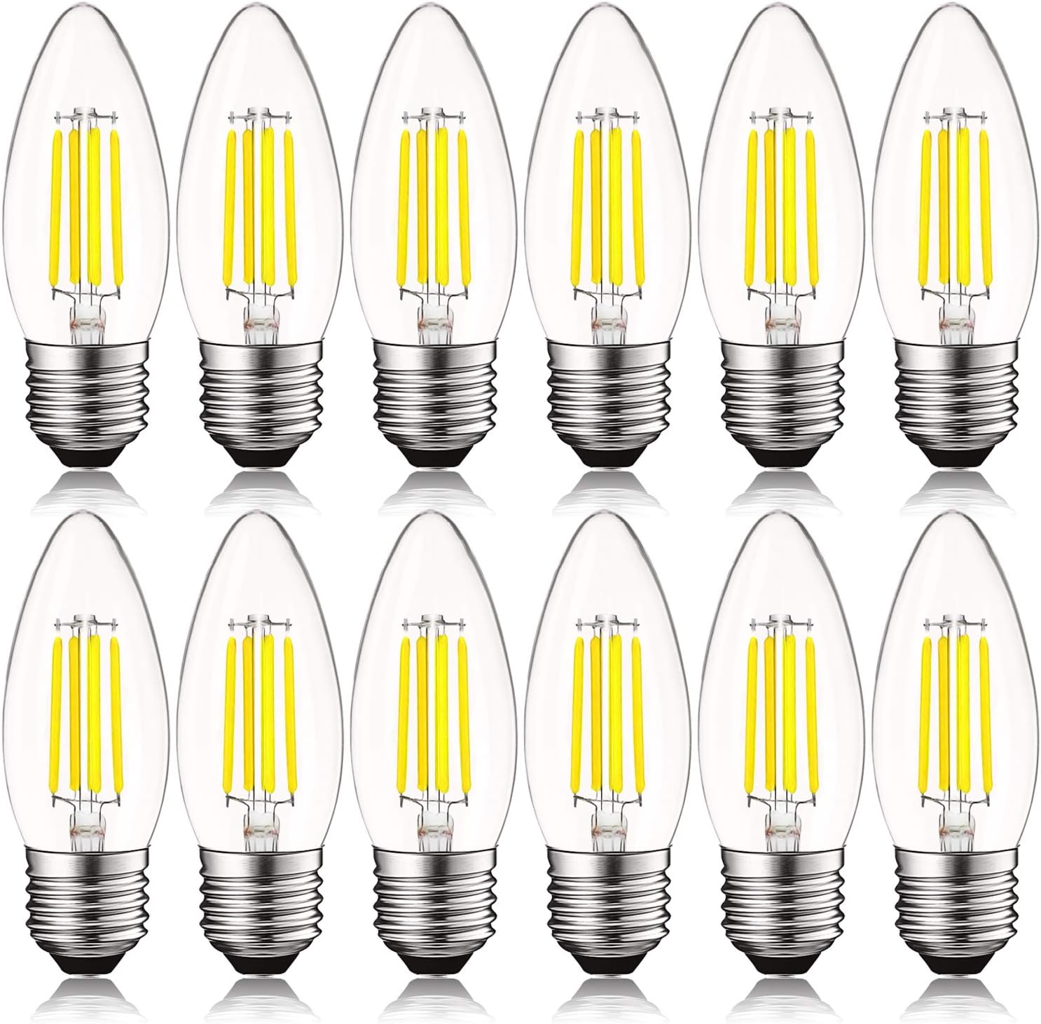 5W E26 Candelabra Bulb 60W Equivalent, Lumen, 5000K Bright White