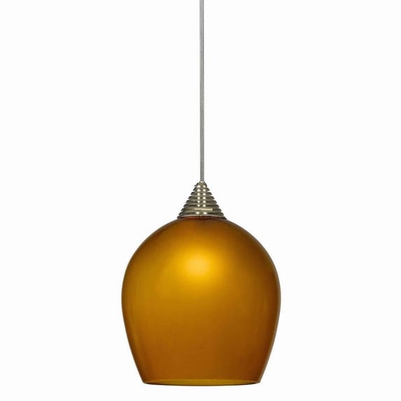 5W Integrated LED Glass Pendant Lighting with Dimmer Feature, Dark Yellow