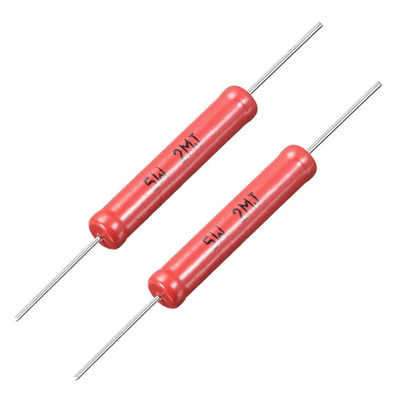 5W Power Rating 2M Ohm High Voltage Glass Glaze Film Resistors 2 Pcs