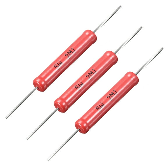 5W Power Rating 2M Ohm High Voltage Glass Glaze Film Resistors 3 Pcs