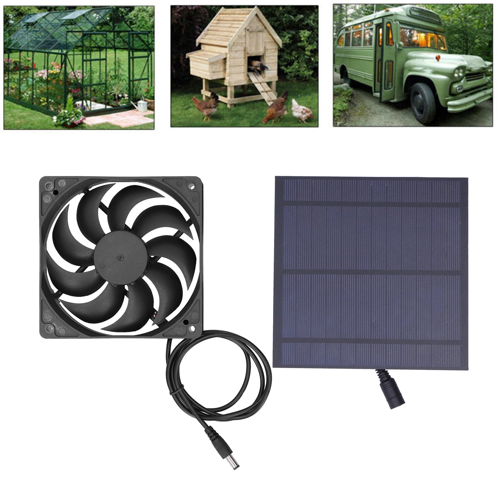 5W Solar Panel Board with Ventilation Fan for Greenhouse Pet House